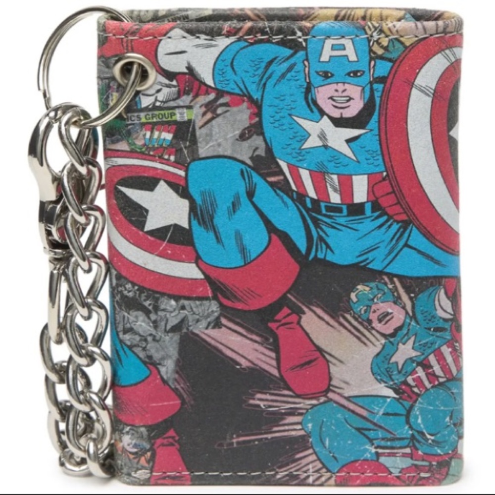 Marvel Captain America Chain Leather Wallet
